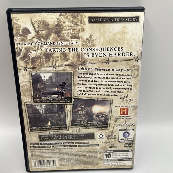Brothers In Arms Earned In Blood Sony Playstation 2 PS2 Game Tested & Complete - Picture 4 of 7